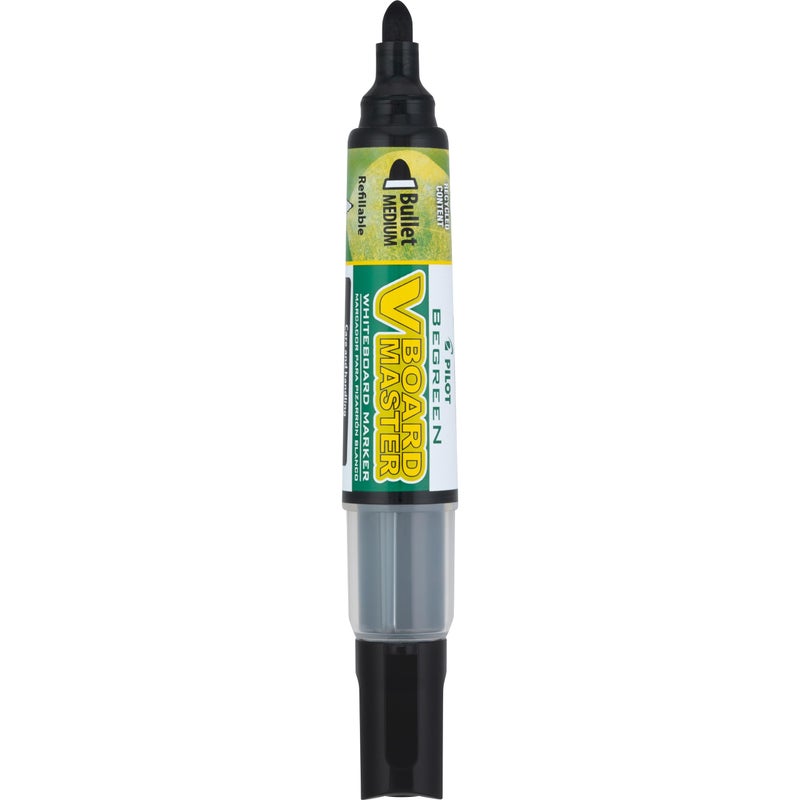 PILOT V Board Master BeGreen Refillable Dry-Erase Markers, Bullet Tip, Black Ink, 12 Count - Image 3